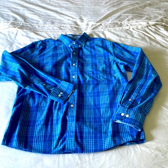 Izod Shirts Izod Mens Blue Plaid Dress Shirt Poshmark